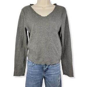 Planet Gold Gray Thermal V-neck  Large Junior